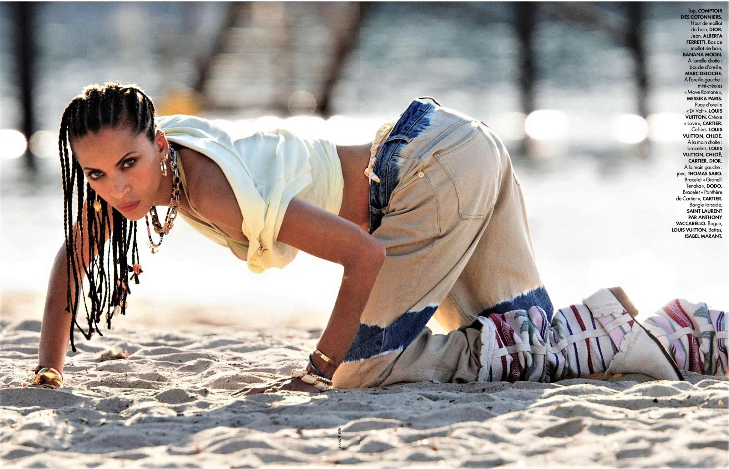 Noemie Lenoir by Hans Feurer ELLE France 'Bouquet de Flow' — Anne